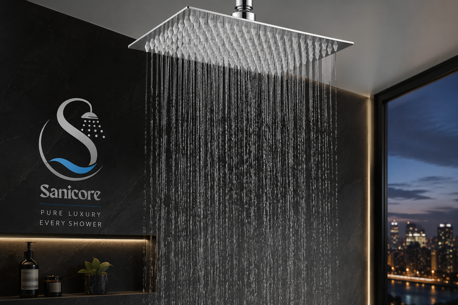 Sanicore™ Stainless Steel Imported Rain Shower